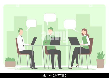 Discussione tra colleghi. Palloncini vuoti. Illustrazione vettoriale. Illustrazione Vettoriale