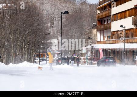 Rieti, Rieti, Italia. 10th Jan, 2023. Il villaggio di Terminillo sotto la neve il 10 gennaio 2023 a Rieti. (Credit Image: © Riccardo Fabi/Pacific Press via ZUMA Press Wire) SOLO PER USO EDITORIALE! Non per USO commerciale! Foto Stock