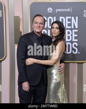 Beverly Hills, Stati Uniti. 10th Jan, 2023. Quentin Tarantino e Daniella Pick arrivano per il 80th° Golden Globe Awards al Beverly Hilton di Beverly Hills, California, martedì 10 gennaio 2023. Foto di Jim Ruymen/UPI Credit: UPI/Alamy Live News Foto Stock