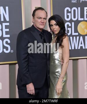 Beverly Hills, Stati Uniti. 10th Jan, 2023. Quentin Tarantino e Daniella Pick arrivano per il 80th° Golden Globe Awards al Beverly Hilton di Beverly Hills, California, martedì 10 gennaio 2023. Foto di Jim Ruymen/UPI Credit: UPI/Alamy Live News Foto Stock