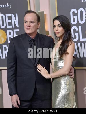 Beverly Hills, Stati Uniti. 10th Jan, 2023. Quentin Tarantino e Daniella Pick arrivano per il 80th° Golden Globe Awards al Beverly Hilton di Beverly Hills, California, martedì 10 gennaio 2023. Foto di Jim Ruymen/UPI Credit: UPI/Alamy Live News Foto Stock