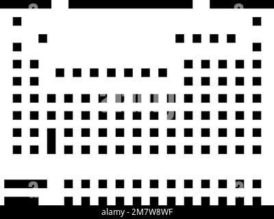 illustrazione del vettore icona glifo tavola periodica Illustrazione Vettoriale