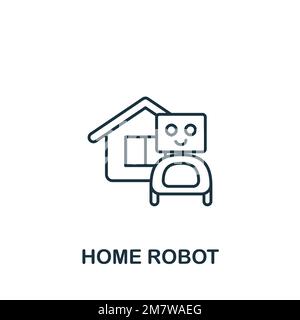 Icona robot a riposo. Icona monocromatica Simple Smart Technology per modelli, web design e infografiche Illustrazione Vettoriale