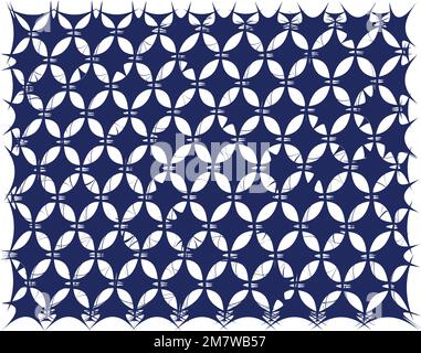 Un vettore di piastrelle geometriche blu su sfondo bianco Illustrazione Vettoriale