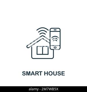 Icona Smart House. Icona monocromatica Simple Smart Technology per modelli, web design e infografiche Illustrazione Vettoriale