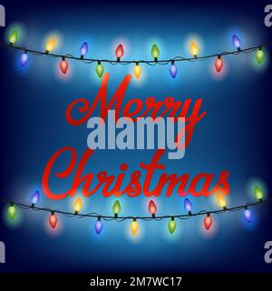 Luci di Natale illuminanti per testo Buon Natale. Illustrazione vettoriale. EPS 10. Illustrazione Vettoriale