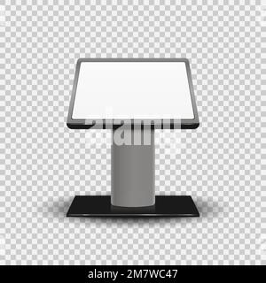 Chiosco interattivo di informazioni realistico 3D terminale Stand Display Console InfoKiosk isolato su sfondo trasparente. Illustrazione vettoriale. EP Illustrazione Vettoriale