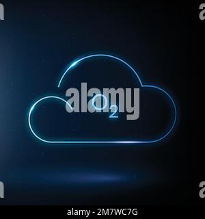 Icona O2 fumetto simbolo di ossigeno vettoriale per inquinamento atmosferico Illustrazione Vettoriale