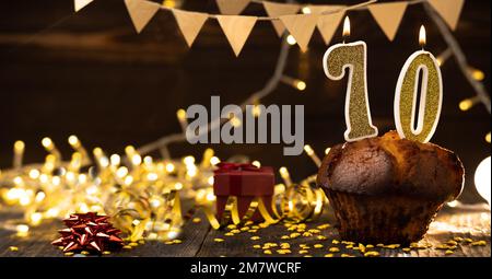 YXL Candele Numeriche Oro Per 70° Compleanno – Set Con Numeri 7 E 0 – 11,5 Cm – Per Torte Di Compleanno E Matrimoni - 3