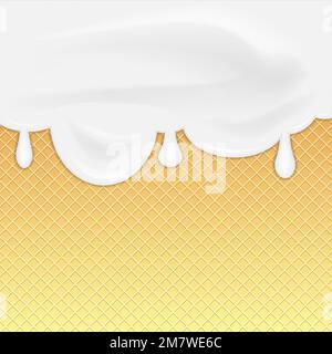 Gelato o crema di fondo waffle fusi. Illustrazione vettoriale. EPS 10. Illustrazione Vettoriale