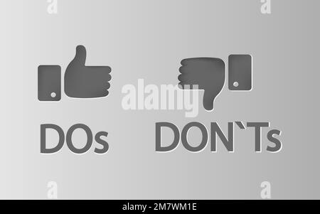 come l'icona non piace. Fare e non o come isolato su sfondo bianco. Illustrazione vettoriale. EPS 10. Illustrazione Vettoriale