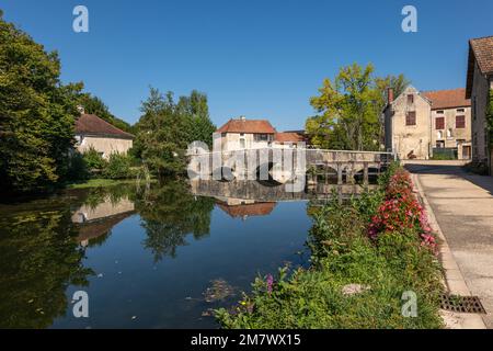 Les Riceys (Francia nord-orientale): Il villaggio è composto da tre villaggi, Riceys-Bas, Riceys Haute-Rive e Riceys-Haut nella valle del Laigne Foto Stock