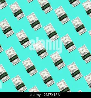 Le banconote in dollari statunitensi sono crollate. Ripetizione senza giunture. Foto Stock
