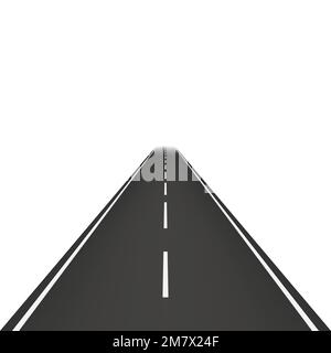 Strada diritta isolata su sfondo trasparente. Illustrazione vettoriale. EPS 10. Illustrazione Vettoriale