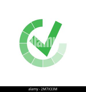Icona di avanzamento del caricamento completato isolata su sfondo bianco. Illustrazione vettoriale. EPS 10. Illustrazione Vettoriale