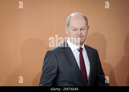 Berlino, Germania. 11th Jan, 2023. Il Cancelliere OLAF Scholz (DOCUP) partecipa alla riunione del Gabinetto federale presso l'Ufficio del Cancelliere. Credit: dpa Picture Alliance/Alamy Live News Foto Stock