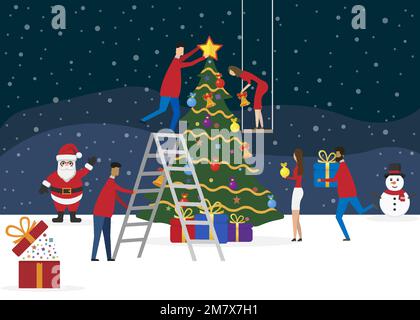 Concetto di biglietto di auguri di Natale. Illustrazione vettoriale. EPS 10. Illustrazione Vettoriale