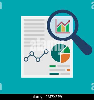 Concetto di progettazione dell'analisi dei dati. isolato su sfondo bianco. Illustrazione vettoriale. EPS 10. Illustrazione Vettoriale