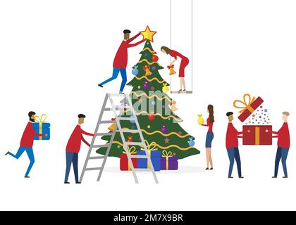 Concetto di biglietto di auguri di Natale. Illustrazione vettoriale. EPS 10. Illustrazione Vettoriale