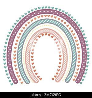 Sticker Boho Rainbow pastello Foto Stock