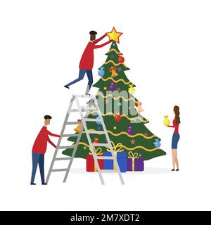 Concetto di biglietto di auguri di Natale. Illustrazione vettoriale. EPS 10. Illustrazione Vettoriale