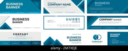 Vettore del modello di intestazione e-mail aziendale per il set aziendale Illustrazione Vettoriale