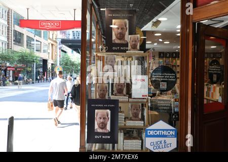 Sydney, Australia. 11th gennaio 2023. Il libro del Principe Harry ‘Spare’ sugli scaffali nel Book Store di Dymock su George Street. Credit: Richard Milnes/Alamy Live News Foto Stock