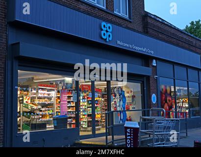 Mini-market Coop, 156 Knutsford Rd, Grappenhall, Warrington, Cheshire, Inghilterra, Regno Unito, WA4 2QU Foto Stock