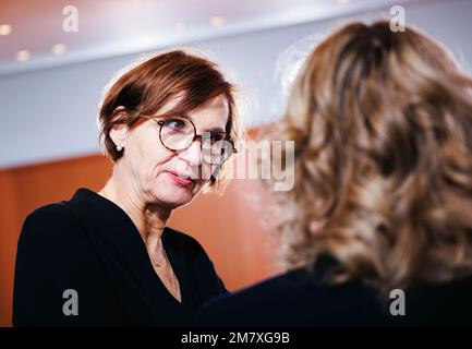 Berlino, Germania. 11th Jan, 2023. Bettina Stark-Watzinger (FDP), Ministro federale dell'istruzione e della ricerca, ha partecipato alla riunione settimanale del gabinetto del governo federale nella Cancelleria federale di Berlino. 01/11/2023. Credit: dpa Picture Alliance/Alamy Live News Foto Stock