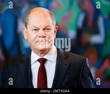 Berlino, Germania. 11th Jan, 2023. OLAF Scholz (DOCUP), Cancelliere federale, ha partecipato alla riunione settimanale del gabinetto del governo federale nella Cancelleria federale di Berlino. 01/11/2023. Credit: dpa Picture Alliance/Alamy Live News Foto Stock