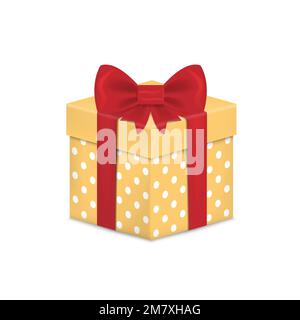 Confezione regalo con nastro e fiocco. Illustrazione vettoriale. EPS 10 Illustrazione Vettoriale