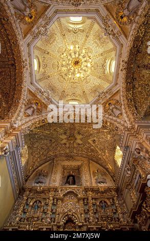 Messico, Puebla, San Andrés Cholula, San Francisco Acatepec, interno Barock Foto Stock