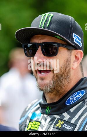 Ken Block al Goodwood Festival of Speed, Regno Unito, 2016. Pilota di rally per la Hoonigan Racing Division, precedentemente nota come Monster World Rally Team Foto Stock