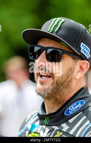 Ken Block al Goodwood Festival of Speed, Regno Unito, 2016. Pilota di rally per la Hoonigan Racing Division, precedentemente nota come Monster World Rally Team Foto Stock