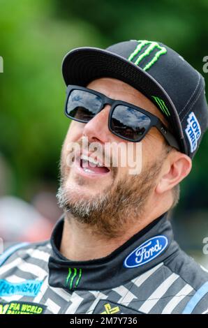 Ken Block al Goodwood Festival of Speed, Regno Unito, 2016. Pilota di rally per la Hoonigan Racing Division, precedentemente nota come Monster World Rally Team Foto Stock