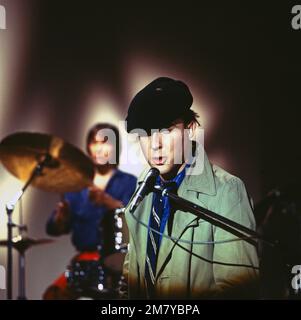 Rockpop, Konzert- und Live-Musik-Sendereihe, Deutschland 1977 - 1982, Sendung vom 21. Aprile 1979, live sul palco: belgische Band 'Tjens couter' mit dem Song 'Honey Bee', Sänger: Arno Hintjens Foto Stock