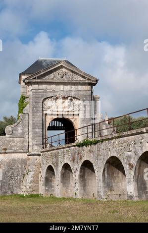 Fortificazione di San Martino, progettata e costruita da Vauban, porta dei Campani, Isola Re, Charentes dipartimento marittimo, Francia, Europa Foto Stock