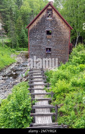 Farina di legno mulino, re Landing, storico villaggio anglofoni, il principe William parrocchia, Fredericton, New Brunswick, Canada, AMERICA DEL NORD Foto Stock