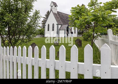 San Marco chiesa anglicana, re Landing, storico villaggio anglofoni, il principe William parrocchia, Fredericton, New Brunswick, Canada, AMERICA DEL NORD Foto Stock