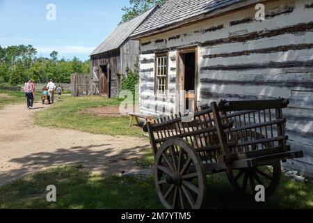 MARTIN Casa costruita nel 1773, Storico Acadian Village, BERTRAND, New Brunswick, Canada, AMERICA DEL NORD Foto Stock