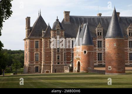 IL 16TH ° SECOLO CHATEAU DE CHAMBRAY, CLASSIFICATO COME MONUMENTO STORICO FRANCESE, OSPITA LA SCUOLA AGRICOLA, MESNIL-SUR-ITON, EURE, NORMANDIA, FRANCIA Foto Stock