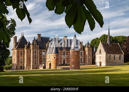 IL 16TH ° SECOLO CHATEAU DE CHAMBRAY, ELENCATO COME UN MONUMENTO STORICO FRANCESE, OSPITA LA SCUOLA AGRICOLA, MESNIL-SUR-ITON, EURE, NORMANDIA, FRANCIA Foto Stock