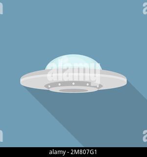 UFO - astronave aliena isolato sullo sfondo. Illustrazione vettoriale. EPS 10. Illustrazione Vettoriale