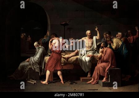 La morte di Socrates 1787 Jacques Louis David Foto Stock