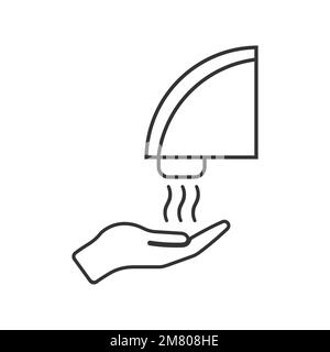 icona della linea dell'essiccatore manuale isolata su sfondo bianco. Illustrazione vettoriale. EPS 10. Illustrazione Vettoriale