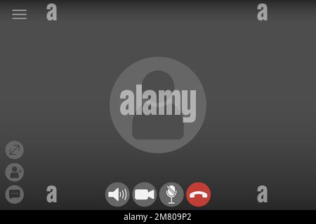 Interfaccia utente della chat video. Finestra videochiamate overla. Illustrazione vettoriale. EPS 10. Illustrazione Vettoriale