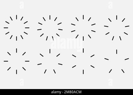 Set effetto radiale Starburst e Sunburst. Illustrazione vettoriale. EPS 10. Illustrazione Vettoriale