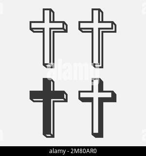 App logo icona di Christian Cross, UI. Illustrazione vettoriale. EPS 10. Illustrazione Vettoriale