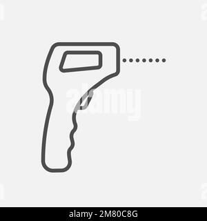 Icona del termometro a infrarossi senza contatto isolata su sfondo bianco. Illustrazione vettoriale. EPS 10. Illustrazione Vettoriale