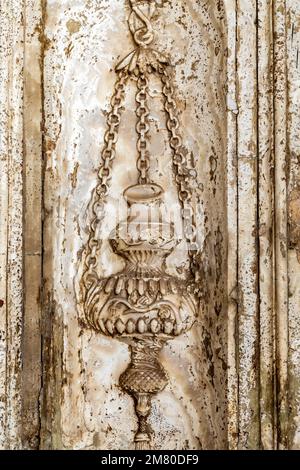 DECORAZIONE NEL CORTILE INTERNO DELLA MOSCHEA ALABASTRO DI MUHAMMAD ALI, 19TH ° SECOLO IN STILE TURCO, CITTADELLA DI SALADIN, IL CAIRO, EGITTO, AFRICA Foto Stock